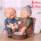 Bộ Tượng Ông Bà Anh Mẫu Mới Nhất - Tượng Trang Trí Nhà Cửa Ông Bà Rửa Chân 16x17cm