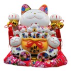 Mèo Thần Tài  Tiết Kiệm, Mèo May Mắn Maneki Neko Tiền vào như nước 31cm Kèm Đệm Và Hộp Đẹp