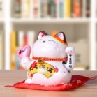 Mèo Thần Tài Vẫy Tay, Mèo May Mắn Maneki Neko Hạnh Phúc 14cm Kèm Đệm Và Hộp Đẹp