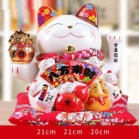 Mèo Thần Tài Vẫy Tay, Mèo May Mắn Maneki Neko Làm Ăn Tấn Tới 20cm Kèm Sạc, Đệm Và Hộp Đẹp