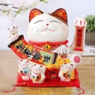 Mèo Thần Tài  May Mắn Maneki Neko Kinh Doanh Hưng Thịnh 20cm Kèm Đệm Và Hộp Đẹp