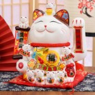 Mèo Thần Tài  May Mắn Maneki Neko Phúc Lộc Viên Mãn 22cm Kèm Đệm Và Hộp Đẹp