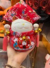 Hũ tiết kiệm Mèo thần tài, mèo may mắn Neko maneki bằng sứ kèm đệm và hộp đẹp 6 tấc 14cm