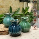 Lọ hoa gốm sứ trang trí nhỏ đẹp - Bình hoa Bát Tràng dáng quả lựu decor chụp ảnh