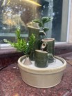 Thác nước phong thủy trúc mini Bát Tràng cao 20cm