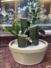Thác nước phong thủy trúc mini Bát Tràng cao 20cm