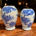 Lọ hoa Lam rạn hoa đào chim én Bát Tràng