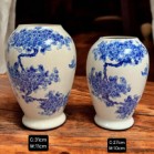 Lọ hoa Lam rạn hoa đào chim én Bát Tràng