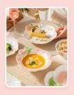 Set bộ bát đĩa hoa TULIP CAM ĐÀO pastel nhẹ nhàng sang xịn mịn