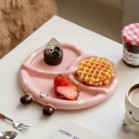 Bộ sưu tập PangPang gốm sứ gồm đĩa bánh quẩy size to 2 màu nâu hồng cốc PangPang thìa quẩy
