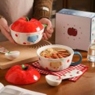 Tô nắp táo voi 3D quai xanh lá đường kính 16.5cm cao 7.5cm cả nắp 12.5cm dung tích 750ml