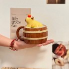 Cốc capybara tắm bồn 3D kèm nắp hộp quà 11.5cm dung tích 450ml