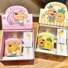 Cốc cún Labradro có nắp silicon thìa sứ và hộp quà tặng