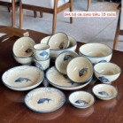 Bộ bát đĩa cá men tiêu cổ 15 món