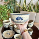 Bộ bát đĩa cá men tiêu cổ 15 món