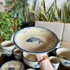 Bộ bát đĩa cá men tiêu cổ 15 món