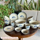 Bộ bát đĩa cá men tiêu cổ 15 món