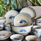 Bộ bát đĩa cá men tiêu cổ 15 món