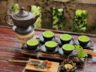 Ấm chén tử sa dáng đèn thấp Bát Tràng lòng chén xanh dung tích 600ml