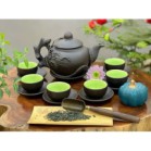 Bộ Ấm Chén Tử Sa Đắp Hoa Tùng Tách Lót