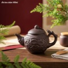 Bộ Ấm Chén Tử Sa Bát Tràng Hoa Châm Tách Sen Màu Đen 400ml