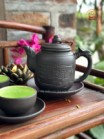Bộ Ấm Chén Tử Sa Dáng Lục Tâm Trà Thư Pháp Kèm Phụ Kiện 290ml