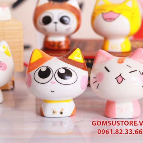 Set 8 Mèo Trang Trí Dễ Thương cao 6.5cm