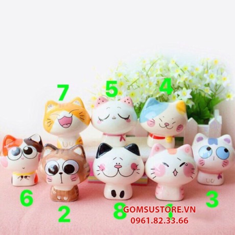 Set 8 Mèo Trang Trí Dễ Thương cao 6.5cm