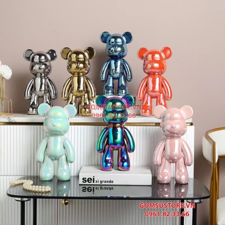 Gấu Hoạt Hình Bearbrick Bằng Gốm Trang Trí Nhà Cửa 28x14cm