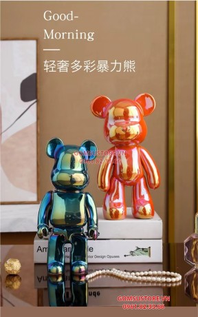 Gấu Hoạt Hình Bearbrick Bằng Gốm Trang Trí Nhà Cửa 28x14cm