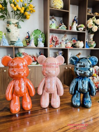 Gấu Hoạt Hình Bearbrick Bằng Gốm Trang Trí Nhà Cửa 28x14cm