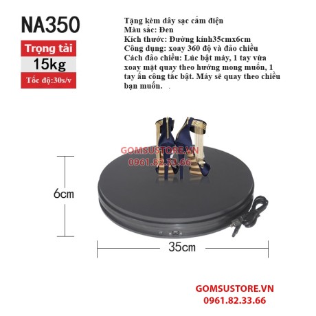 Bàn Xoay 360 Độ Trưng Bày Sản Phẩm Đường Kính 35cm màu đen