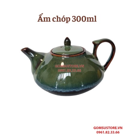 Ấm Chén Pha Chè, Ấm chén Gốm Sứ Bát Tràng, Ấm chén uống trà hỏa biến xanh nhiều mẫu Bát Tràng